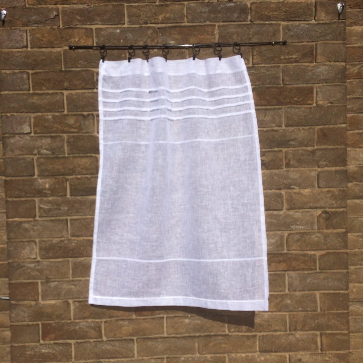 Croft Sheer White Linen French Window Panel - Linen and Letters
