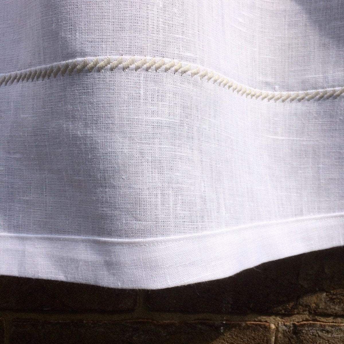 Culcheth White Linen Bistro French Cafe Curtain - Linen and Letters
