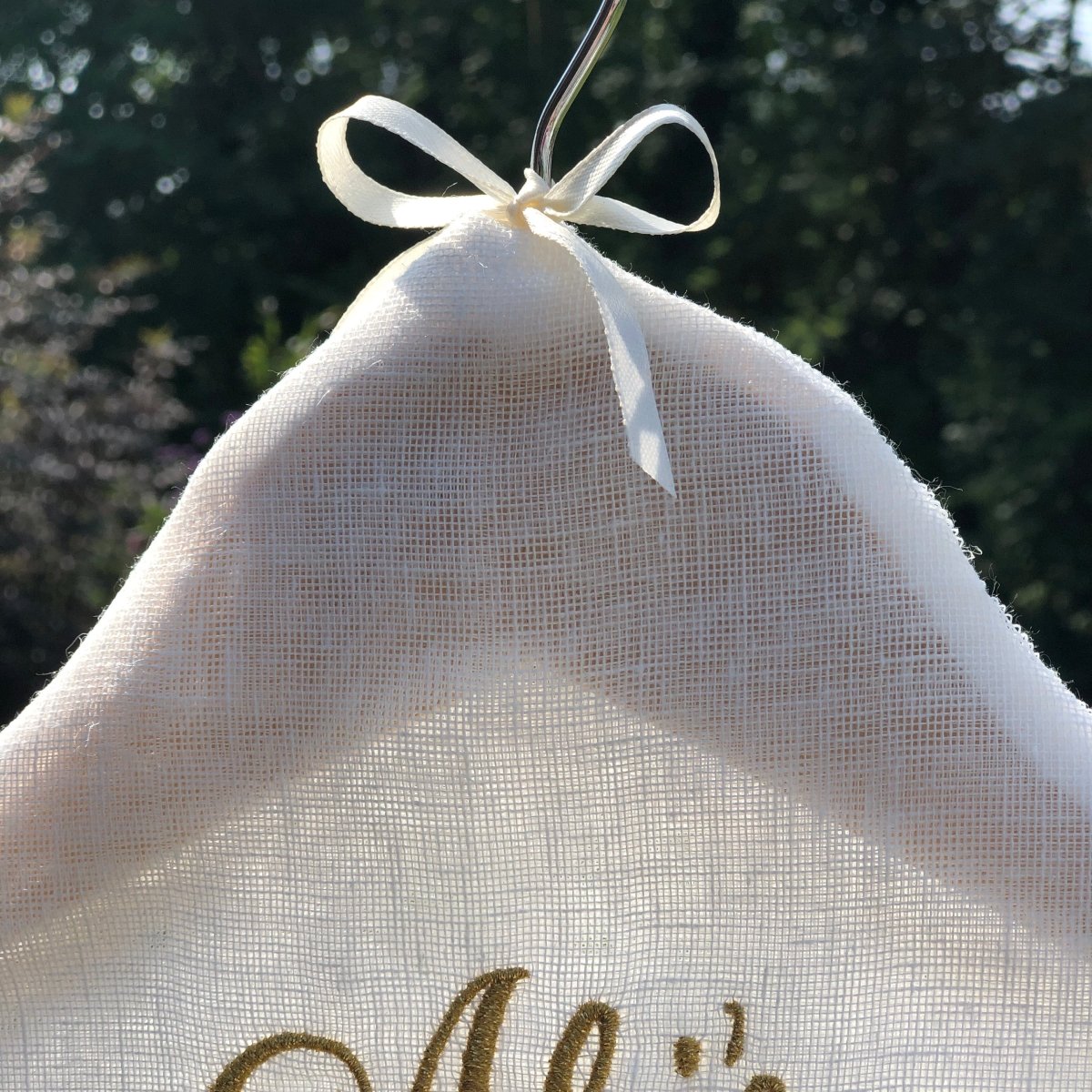 Custom Wedding Dress Covered Hanger - Linen and Letters