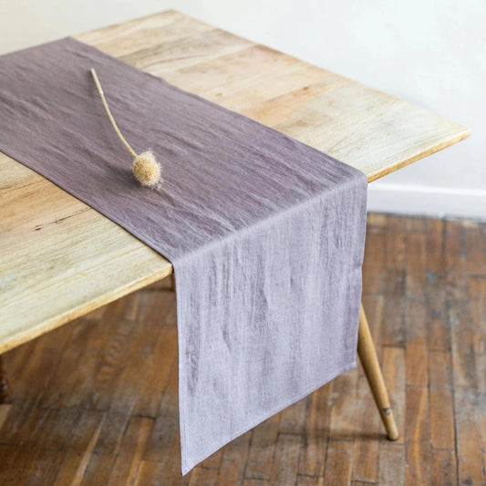 Dusty Lavender Linen Table Runner - Linen and Letters