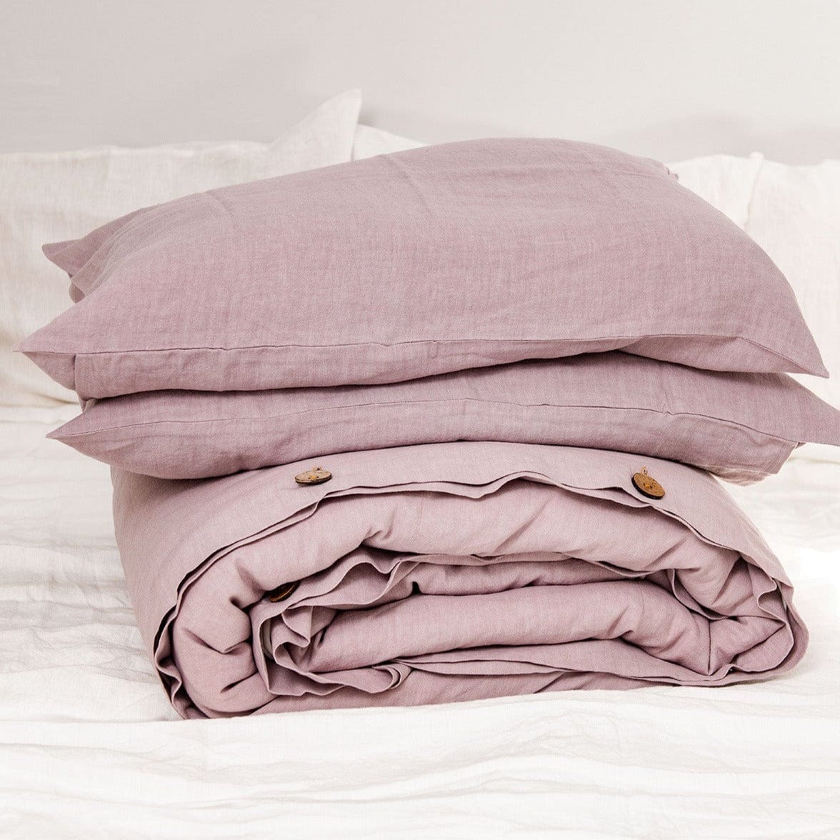 Dusty Rose Pink 100% Linen Bedding Set - Duvet Cover + Pillowcase(s) - Linen and Letters