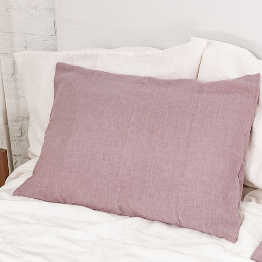 Dusty Rose Pink 100% Linen Pillowcase - Linen and Letters