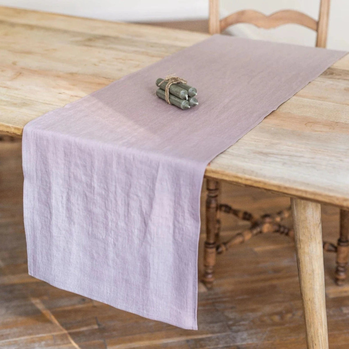 Dusty Rose Pink Linen Table Runner - Linen and Letters