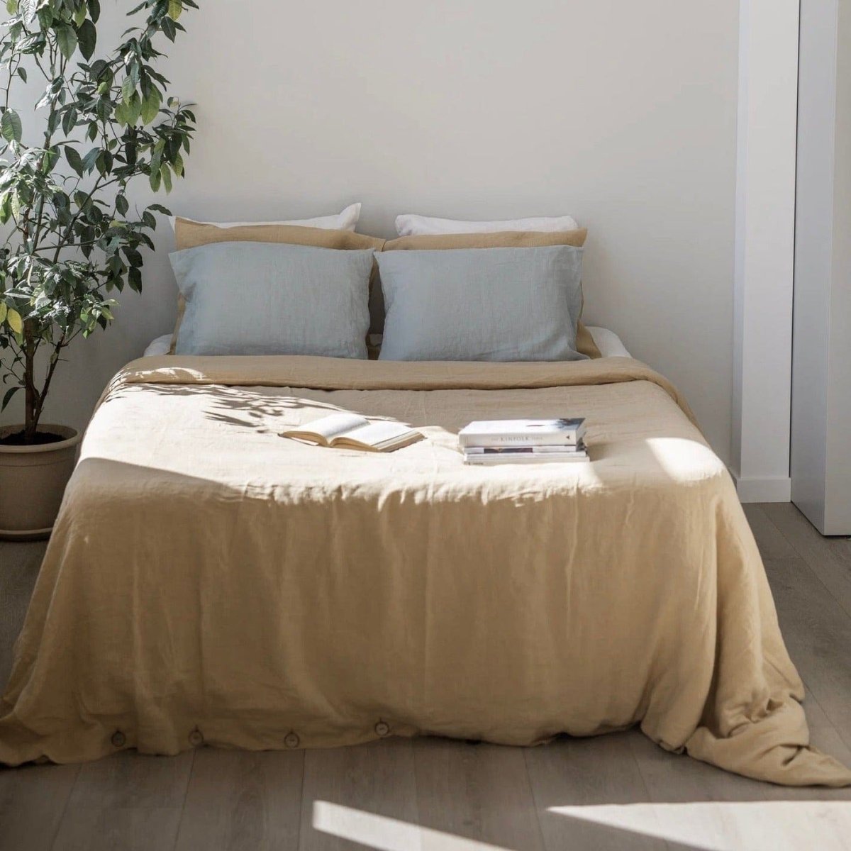 Golden Ochre 100% Linen Duvet Cover - Linen and Letters