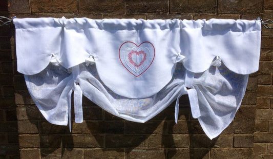 Heart Tie Up Valance - Linen and Letters