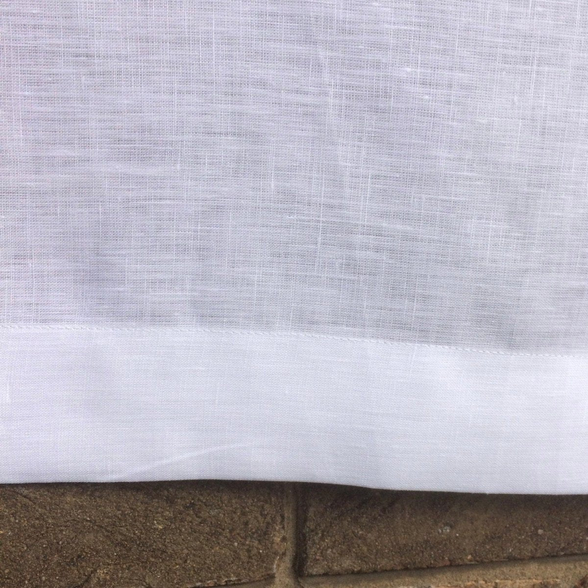 Hoole Linen Cafe Curtain with Hemstitching & Tie Tops - Linen and Letters