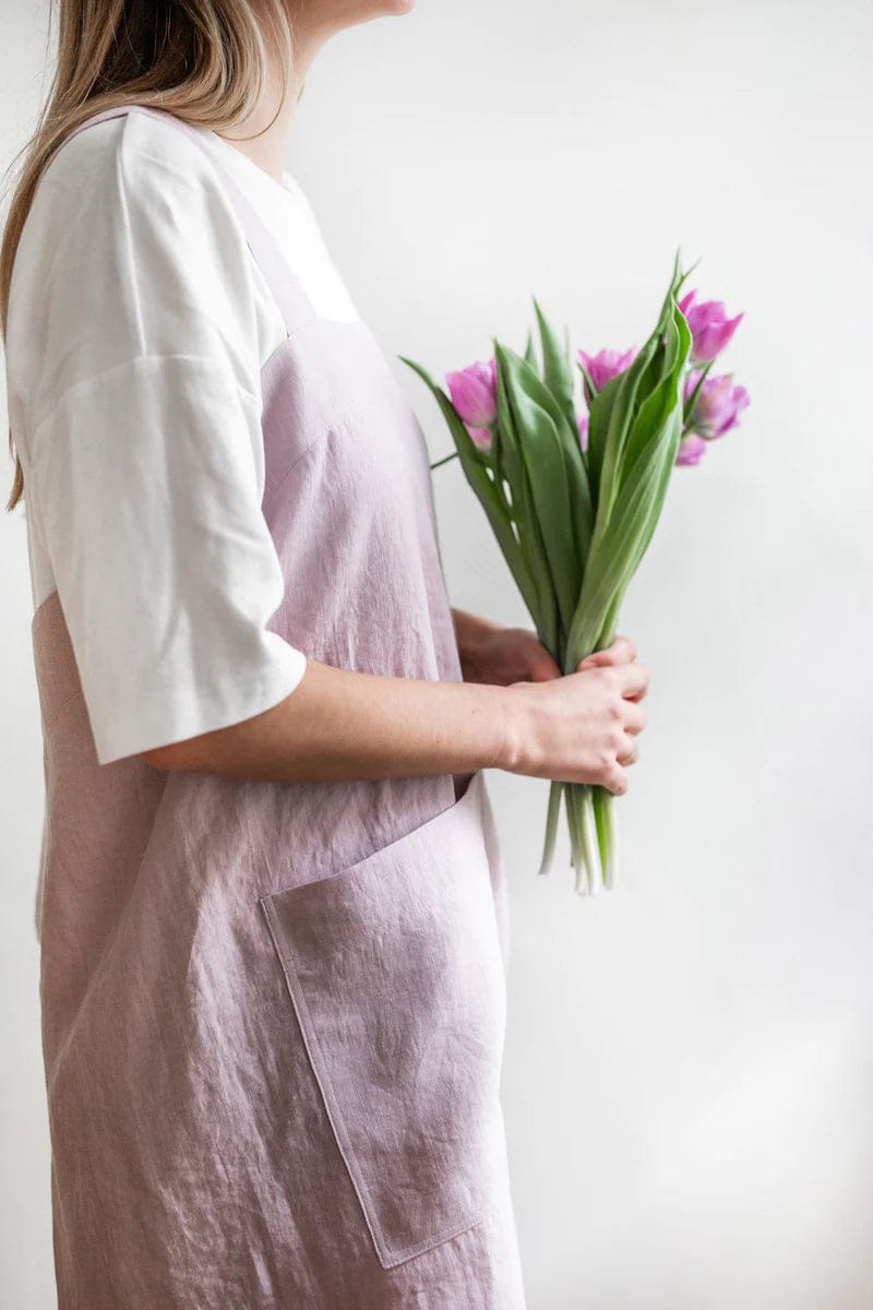 Japanese Cross Linen Apron - Linen and Letters