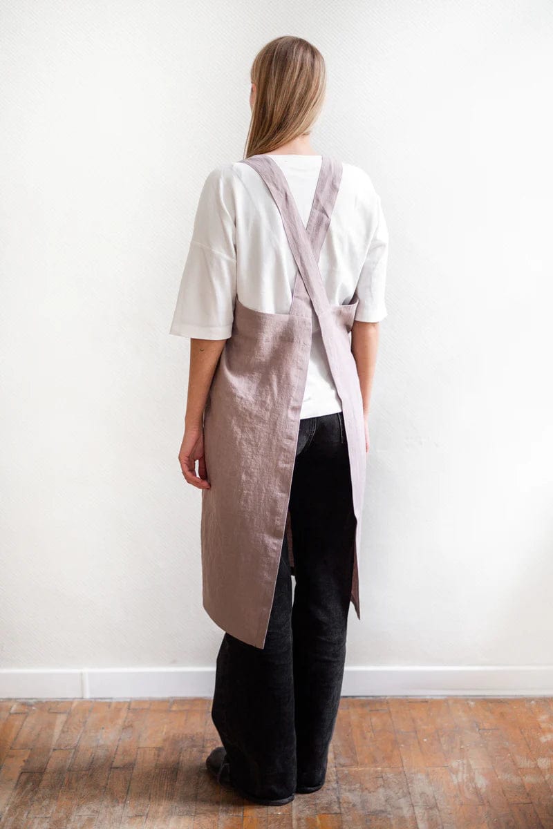 Japanese Cross Linen Apron - Linen and Letters