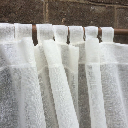 Leigh Sheer Linen Looped Panel - Linen and Letters