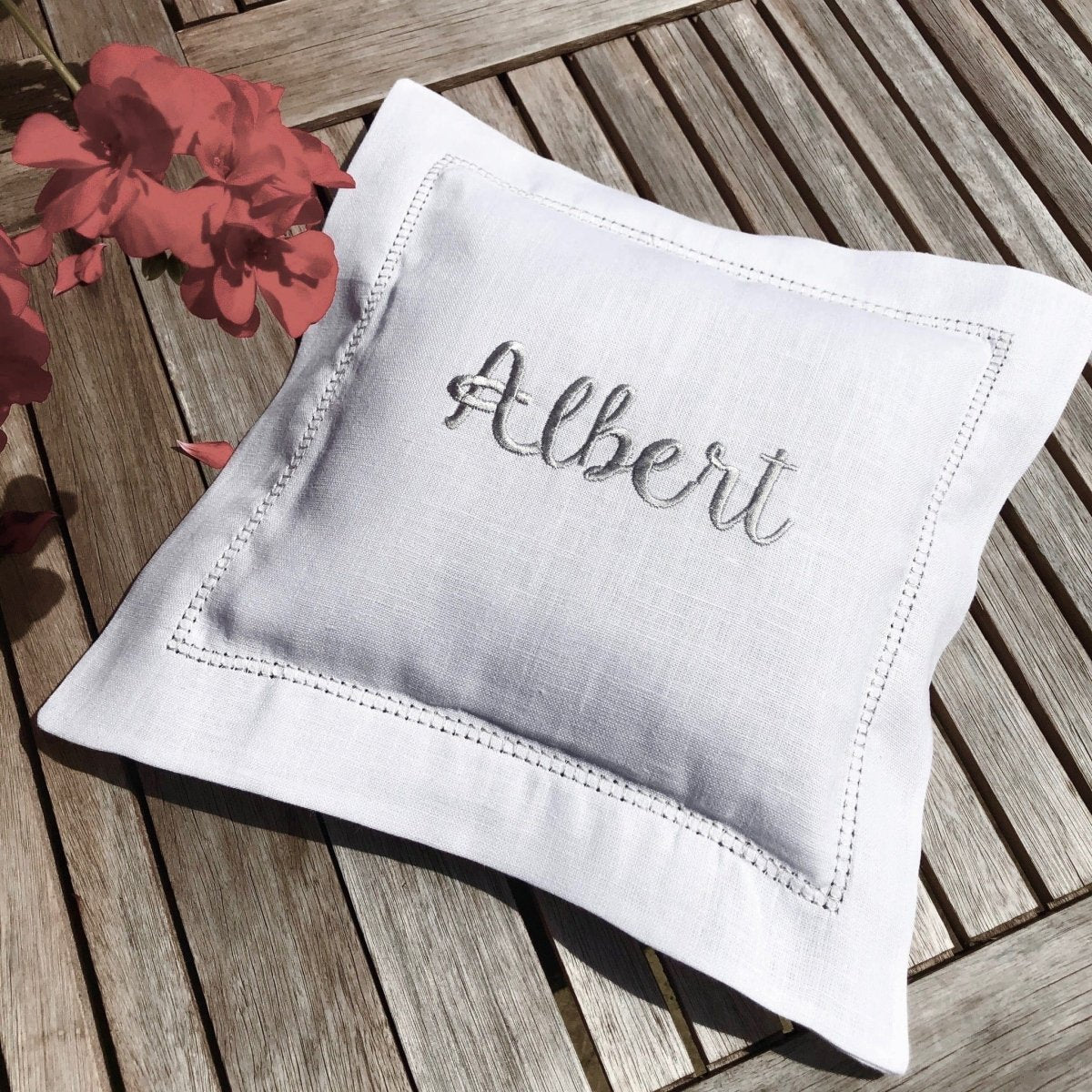 Personalised embroidered cushion hotsell