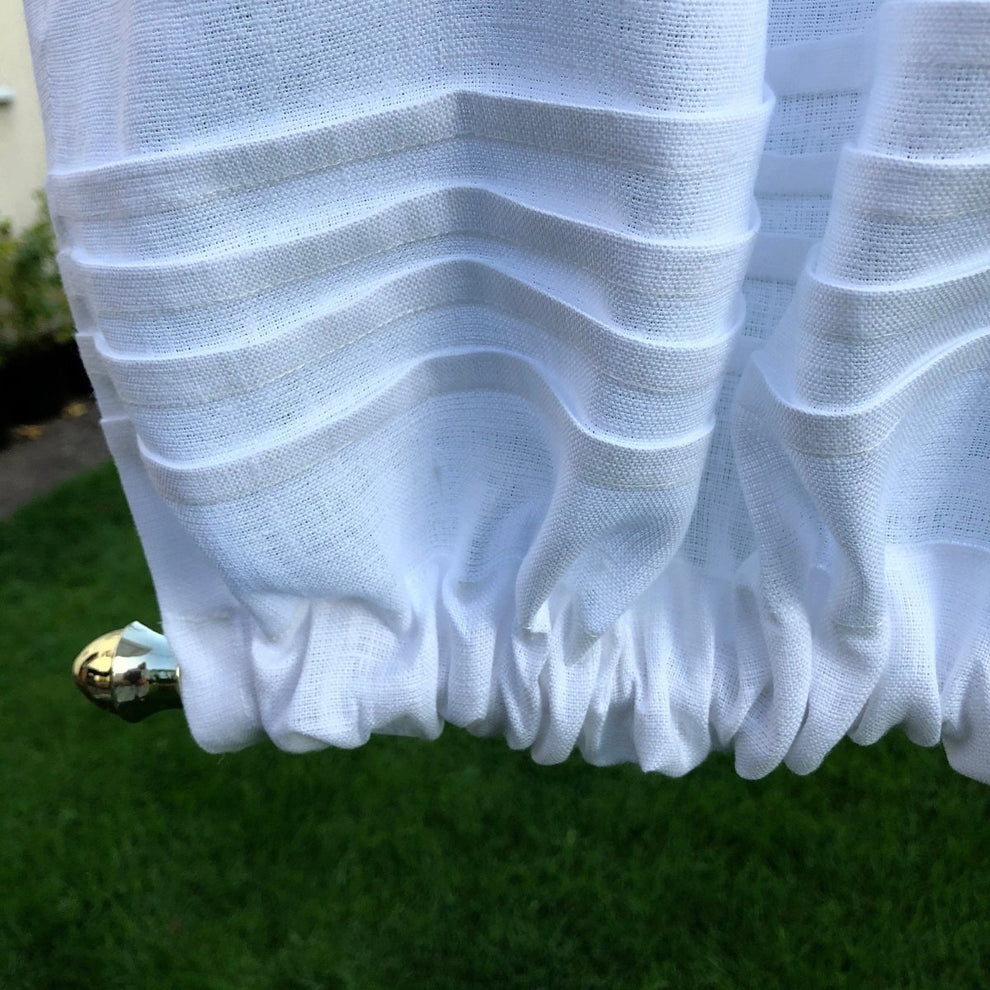 Linen Door Panel with embroidered Monogram Linen and Letters