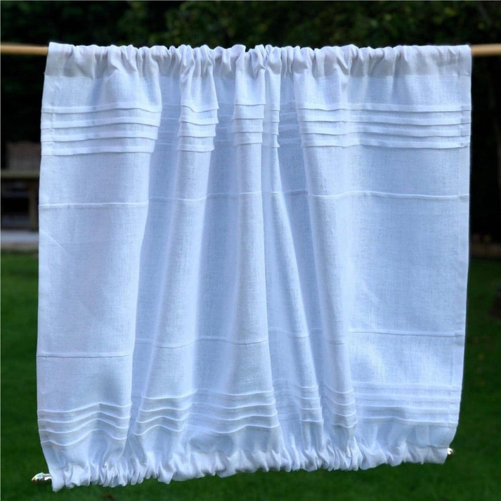 Linen Door Panel with embroidered Monogram Linen and Letters