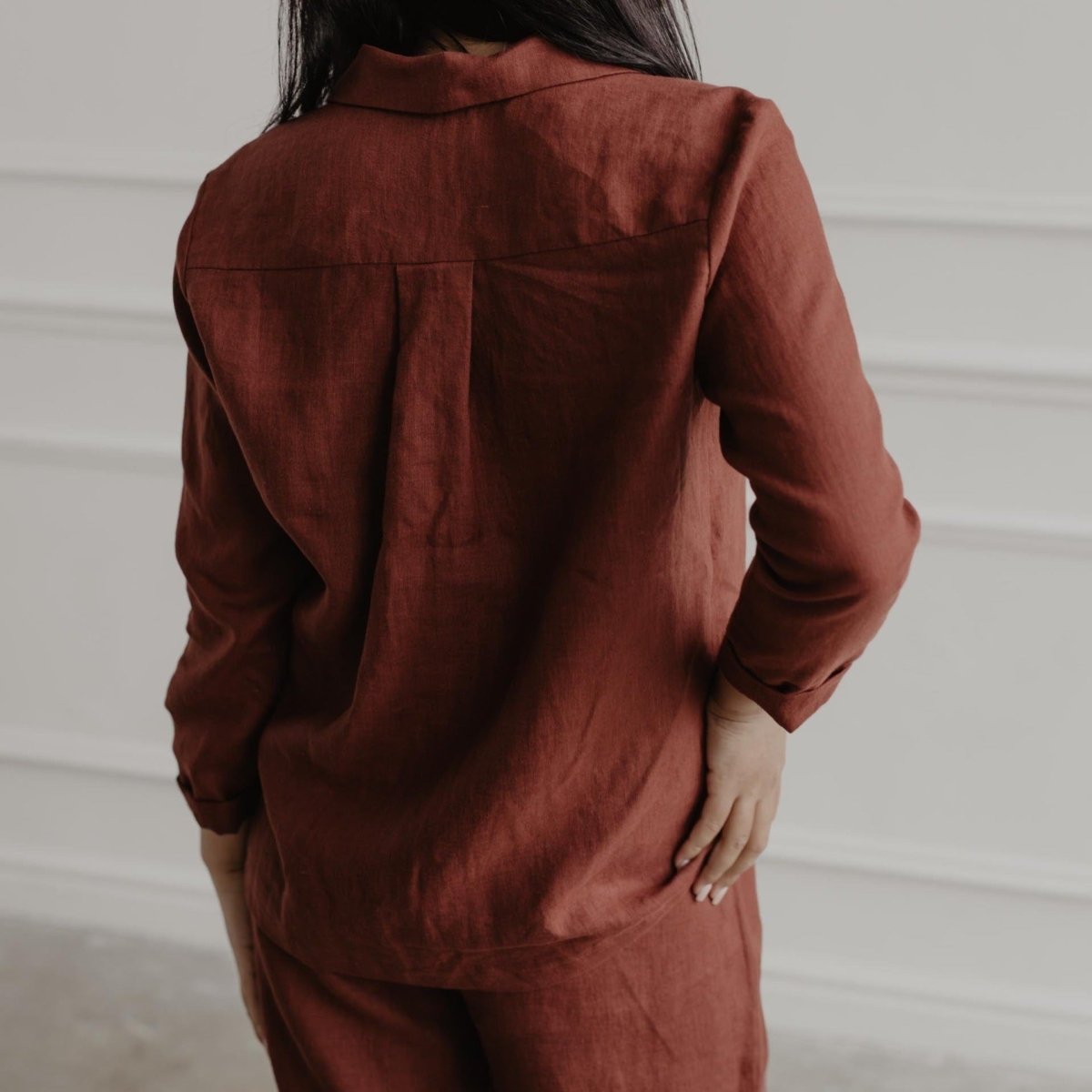 Linen long sleeve Women's Pyjamas- LUNA - Linen and Letters