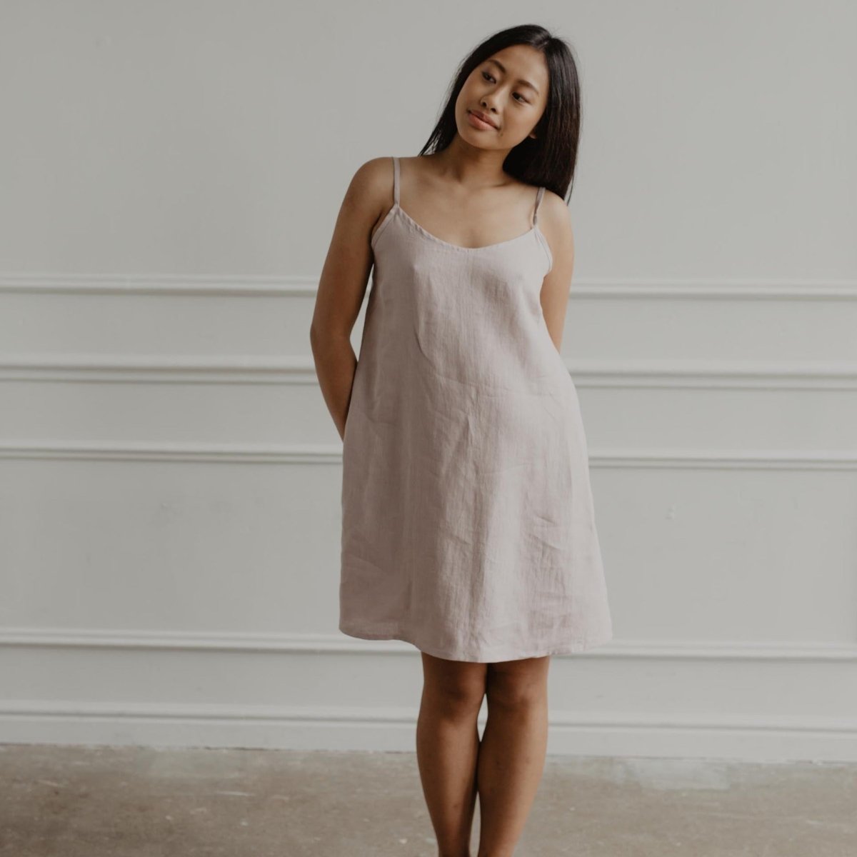 Linen Nightdress with adjustable Straps- ENCHANTING - Linen and Letters