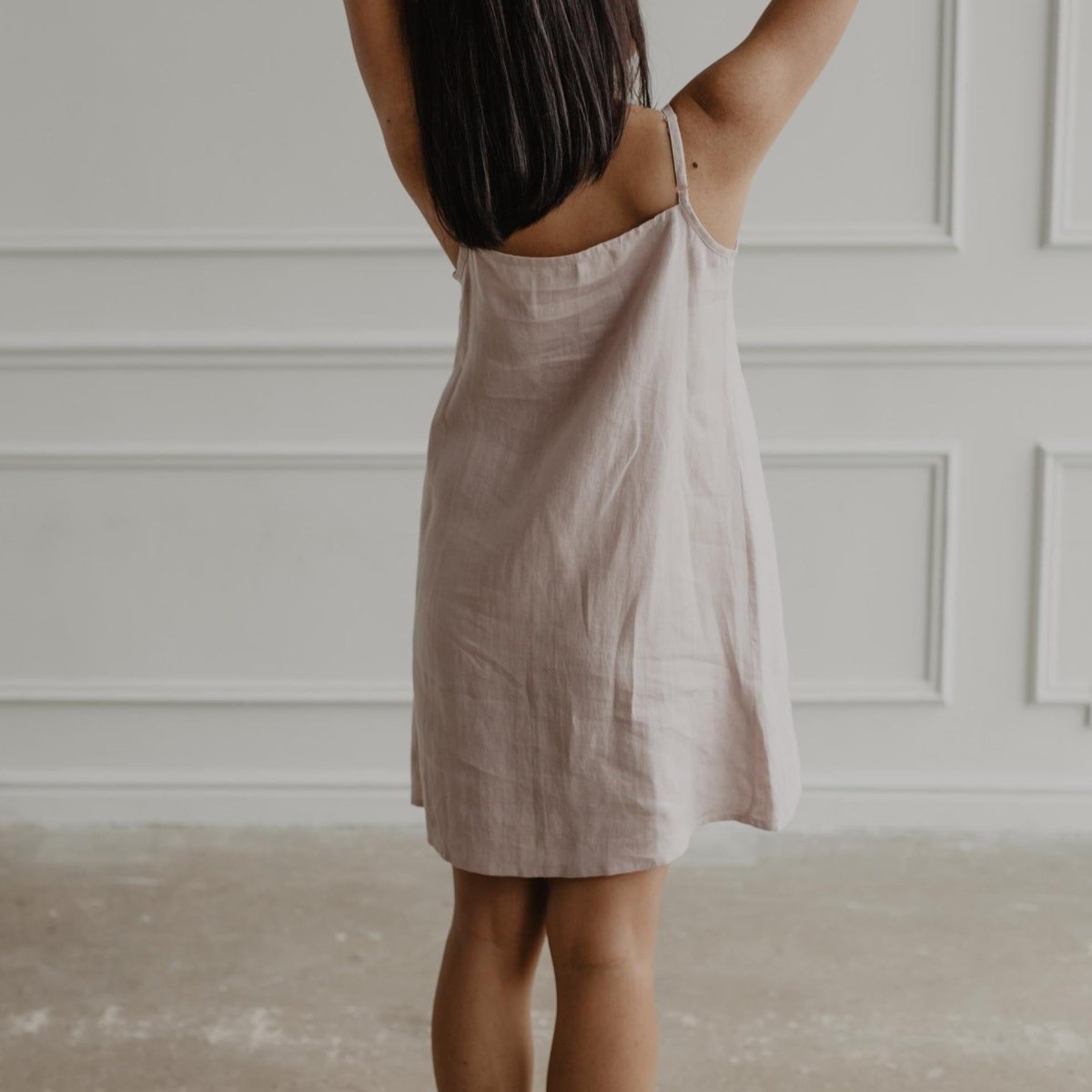 Linen Nightdress with adjustable Straps- ENCHANTING - Linen and Letters