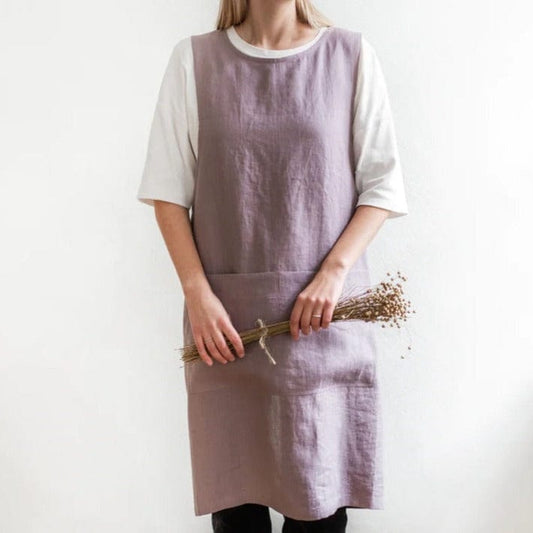 Linen Pinafore Apron with Pockets - Linen and Letters