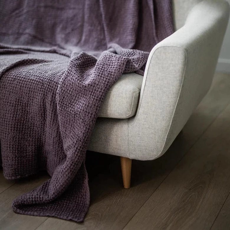 Linen Waffle Blanket Throw - Linen and Letters