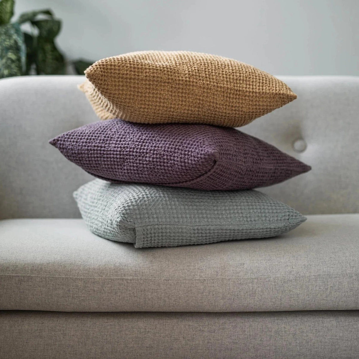 Linen Waffle Throw Pillowcase - Linen and Letters