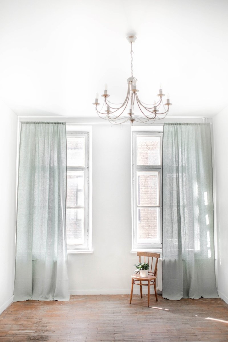 Linen Window Curtain with Single Rod Pocket - Linen and Letters