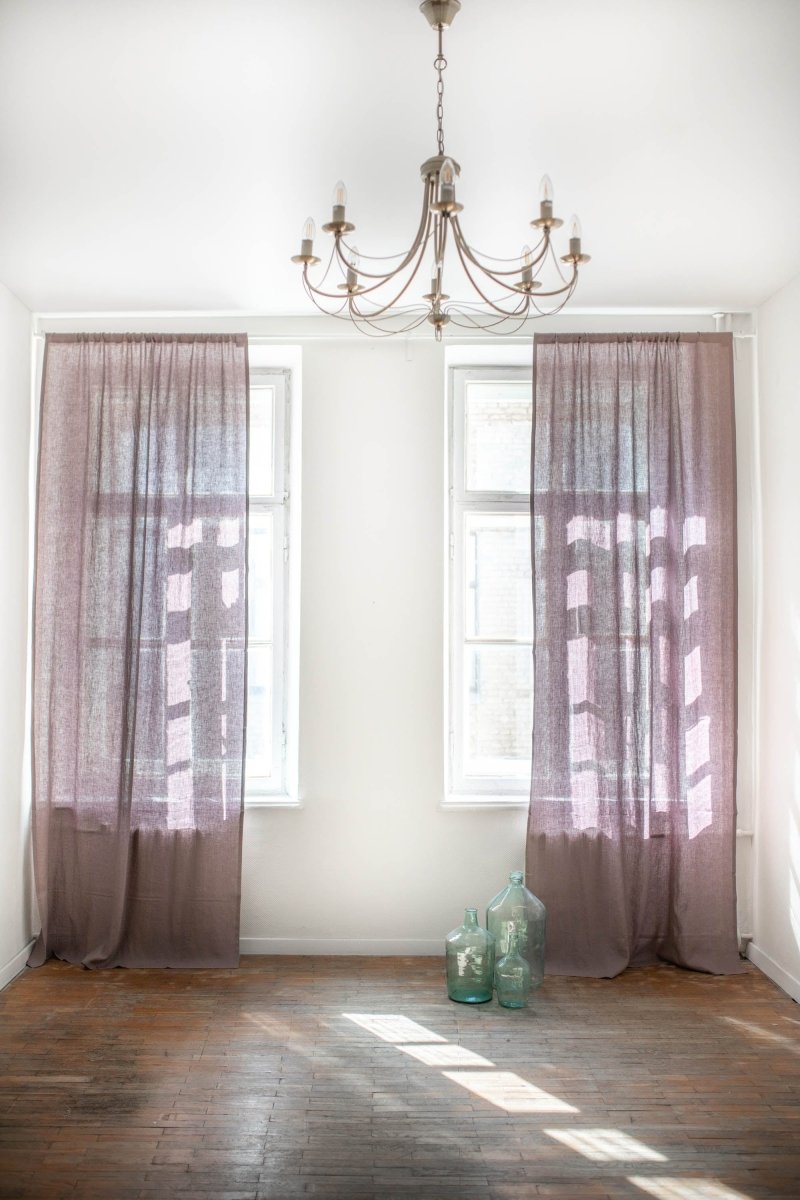 Linen Window Curtain with Single Rod Pocket - Linen and Letters