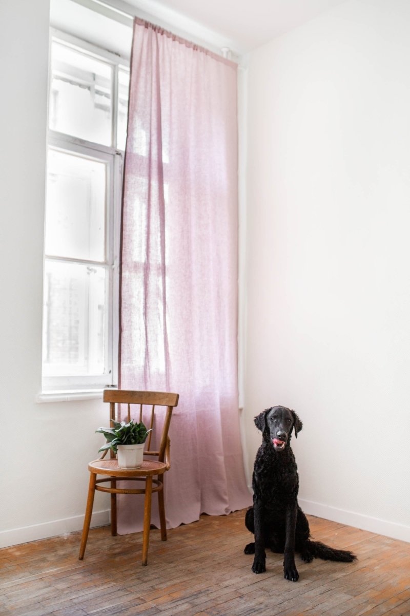 Linen Window Curtain with Single Rod Pocket - Linen and Letters