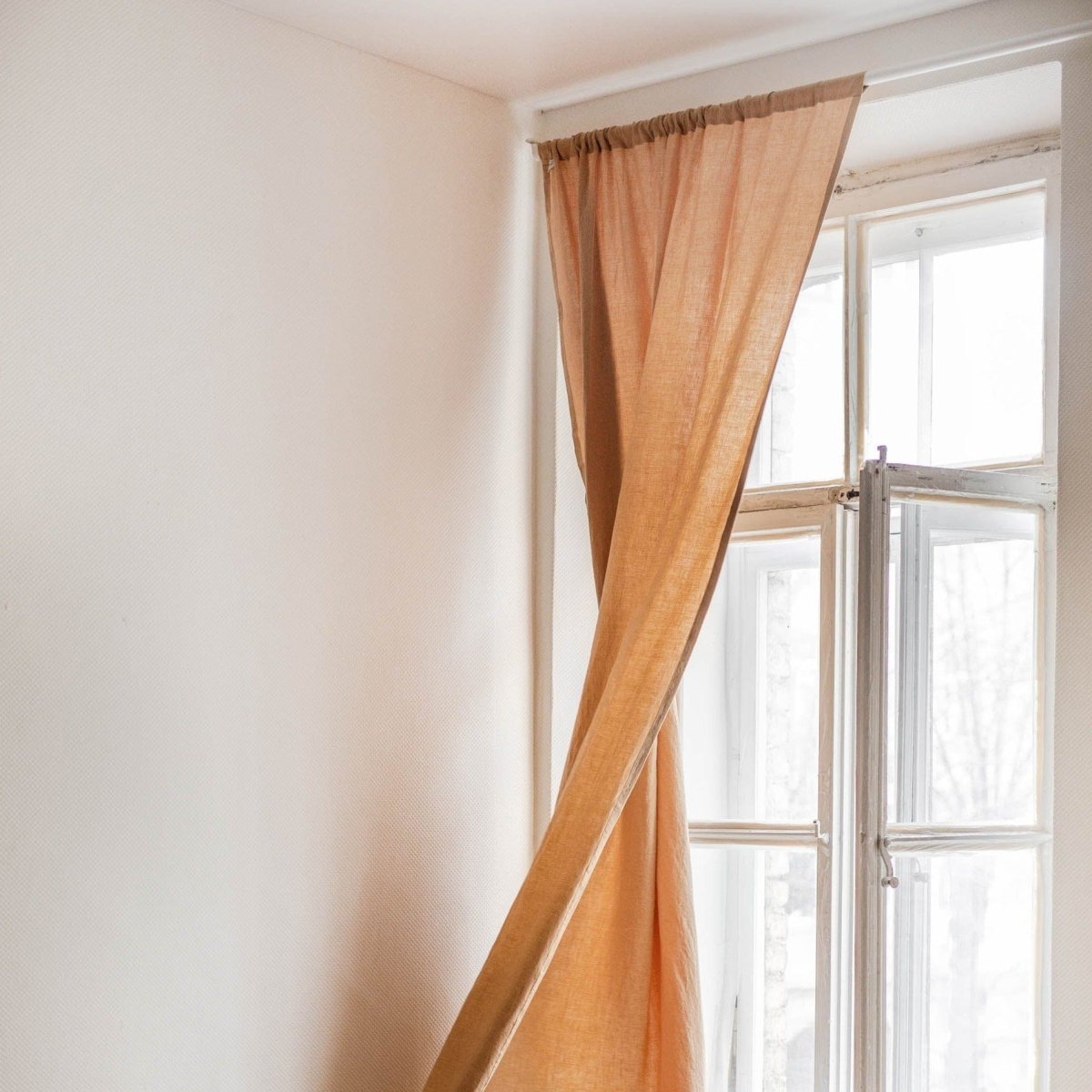 Linen Window Curtain with Single Rod Pocket - Linen and Letters