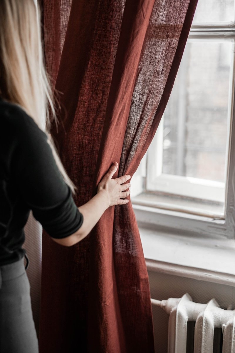 Linen Window Curtain with Single Rod Pocket - Linen and Letters