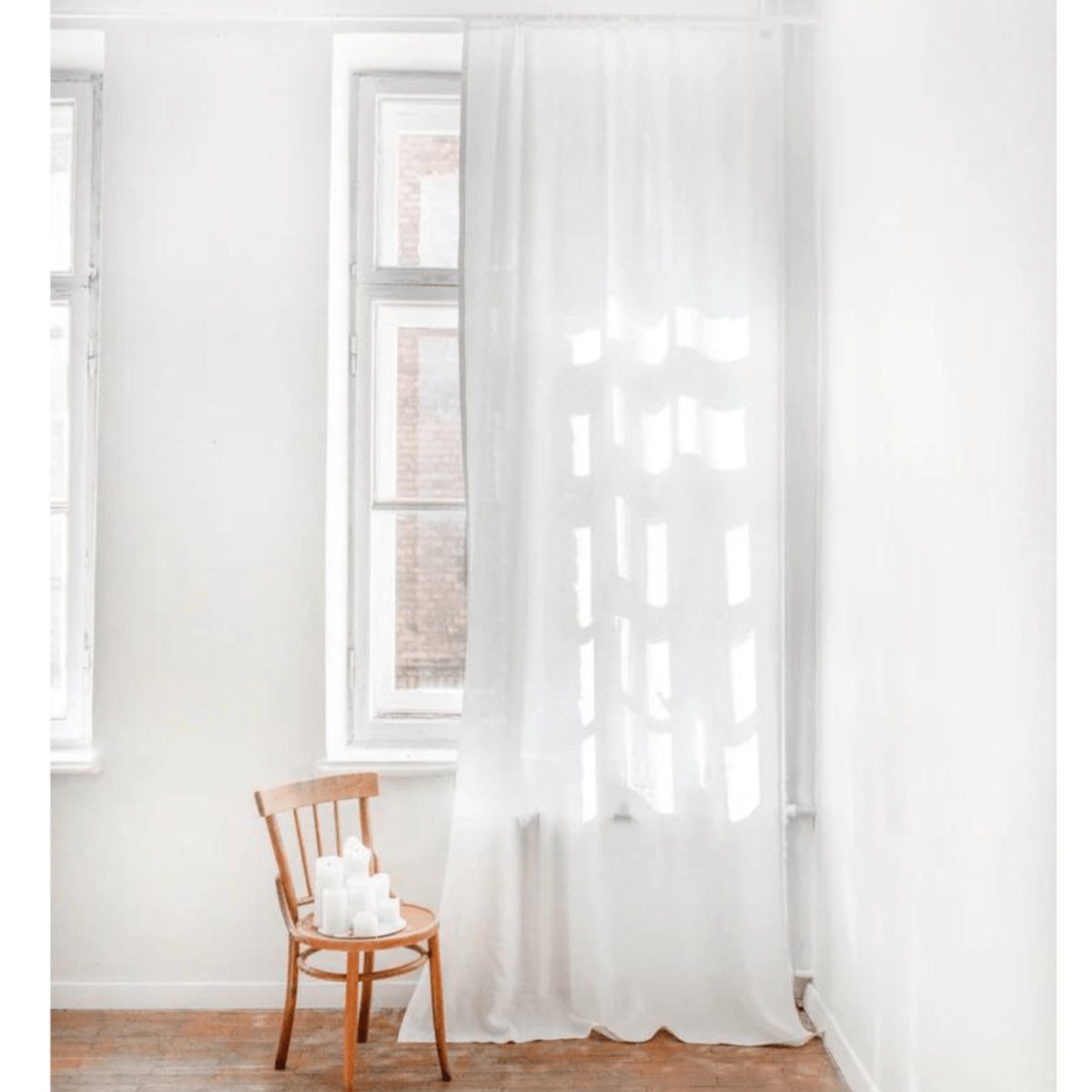 Linen Window Curtain with Single Rod Pocket - Linen and Letters