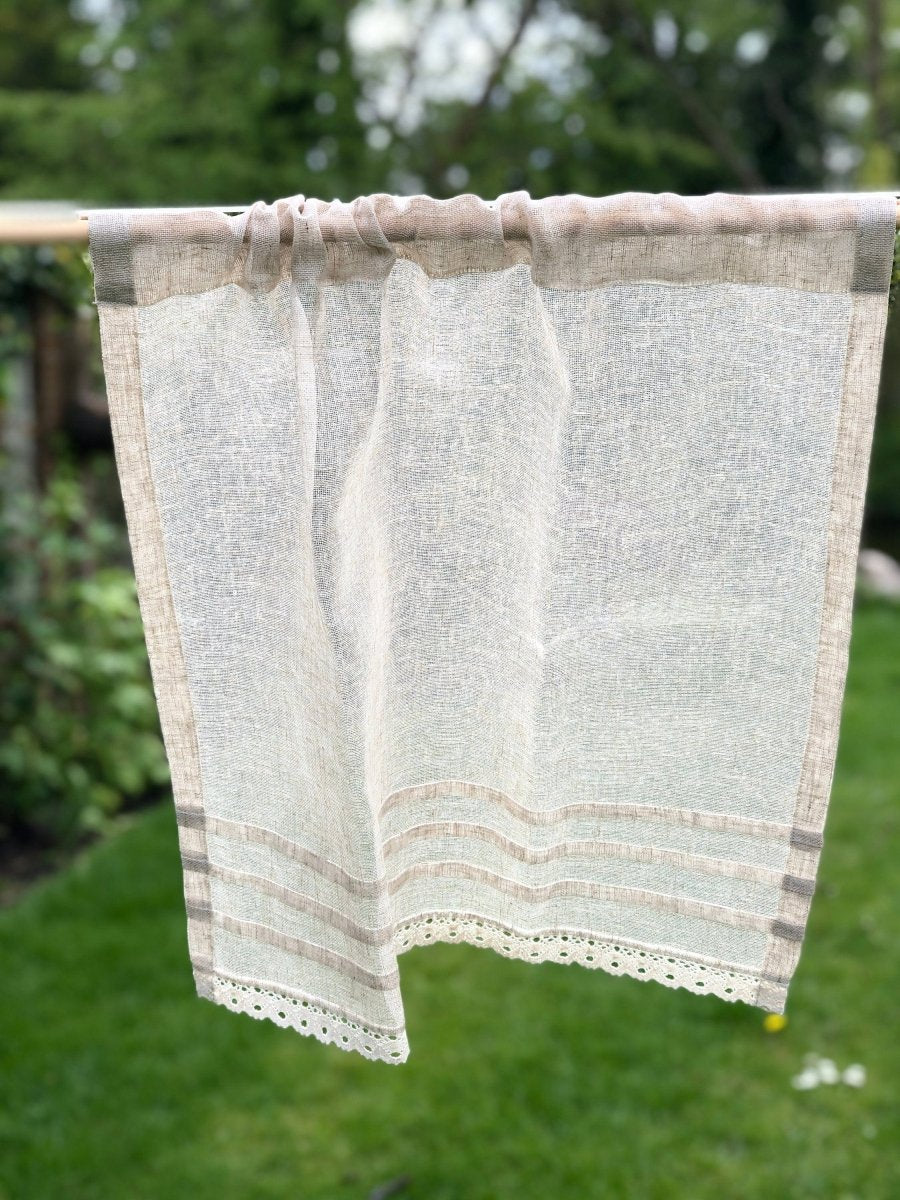 Lowton Sheer Natural Linen Net Window Curtain - Linen and Letters