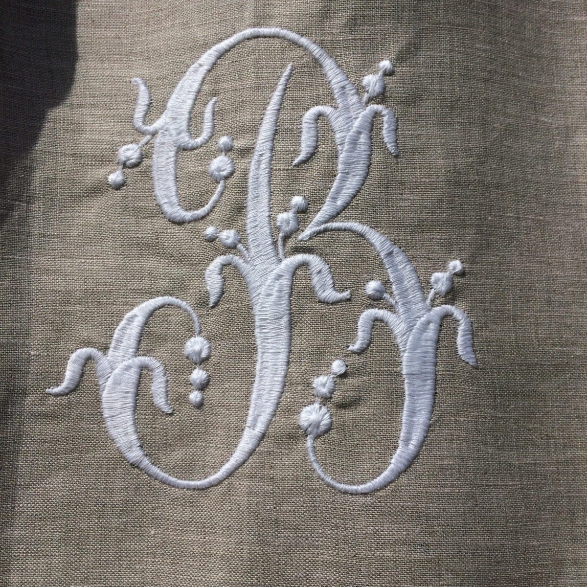 Lymm French Monogram Linen Lace Cafe Curtain - Linen and Letters