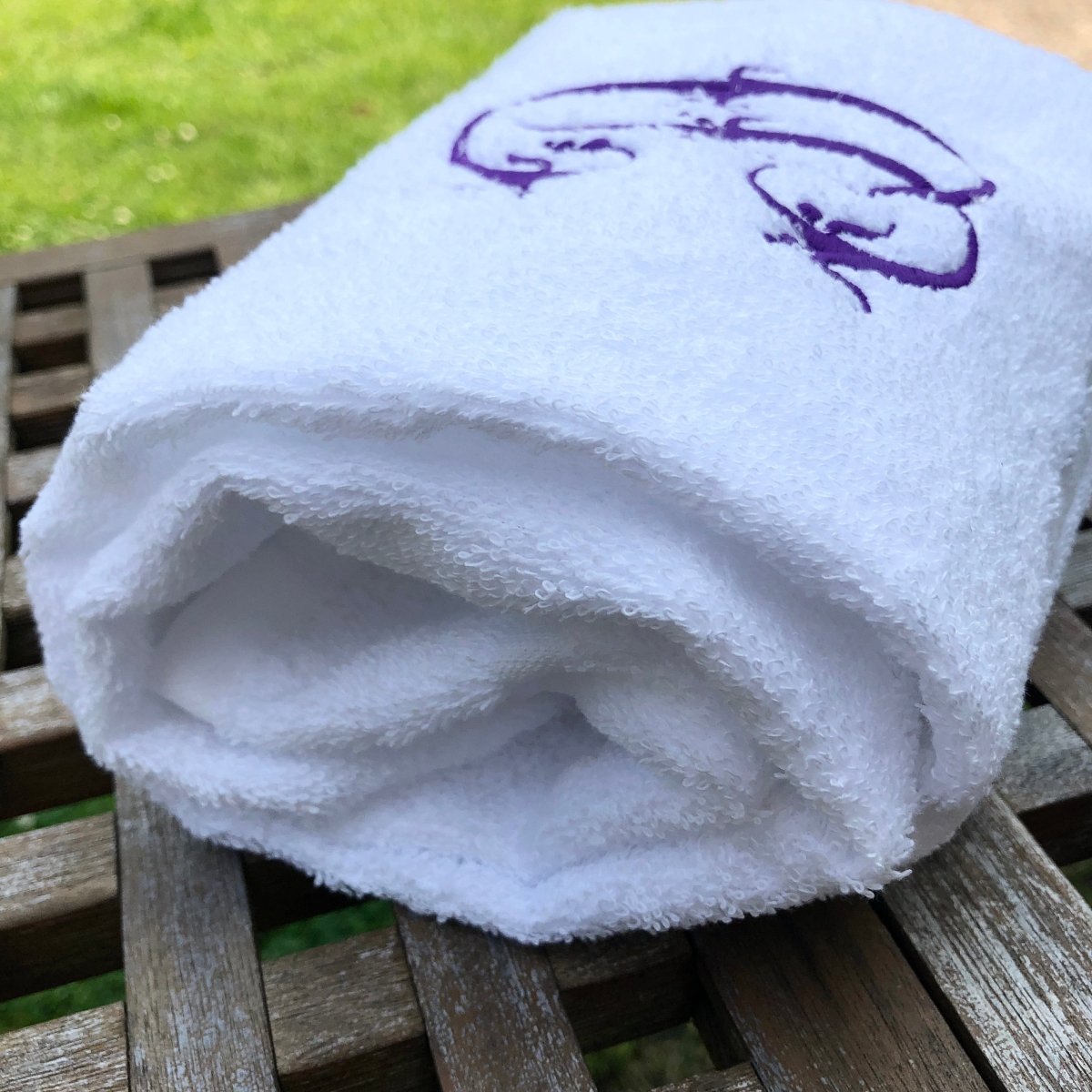 Monogram Embroidered White Bathroom Hand Towel - Linen and Letters