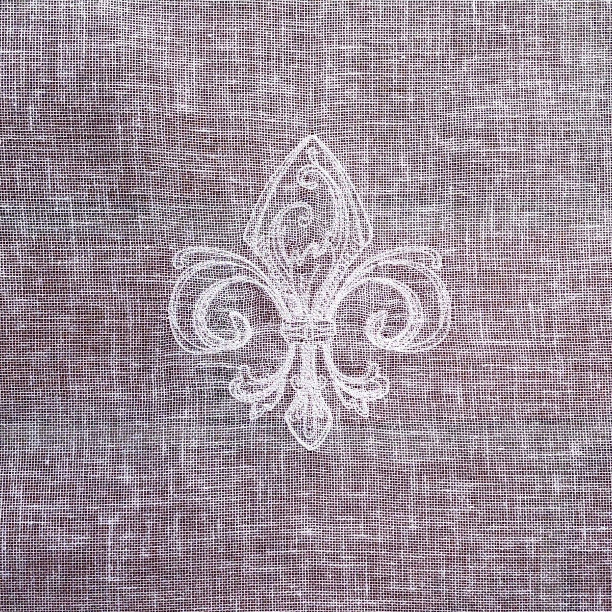 Monogram Sheer Linen Curtain with Tassel - Linen and Letters