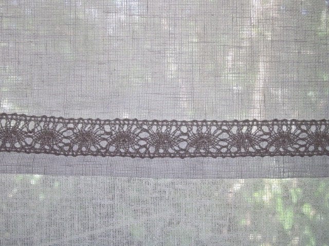 Monogram Sheer Linen Curtain with Tassel - Linen and Letters