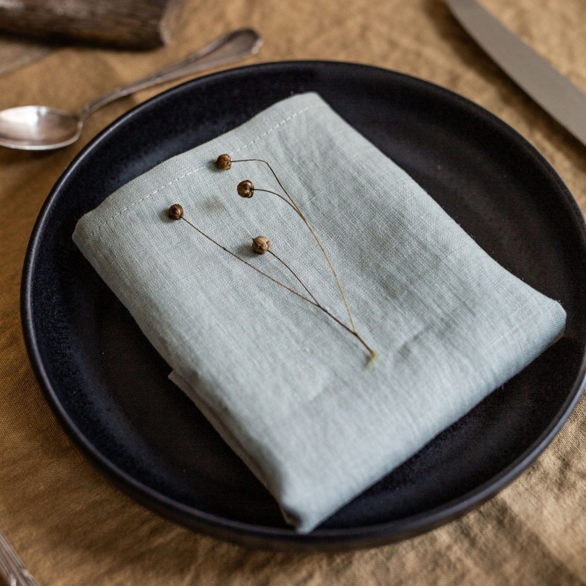 PAIR Classic 100% Linen Napkins- Sage Green - Linen and Letters