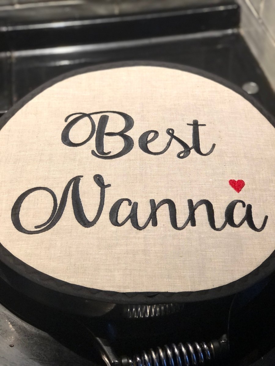 Pair Worlds Best Nanna Mum Aga Lid Covers - Linen and Letters