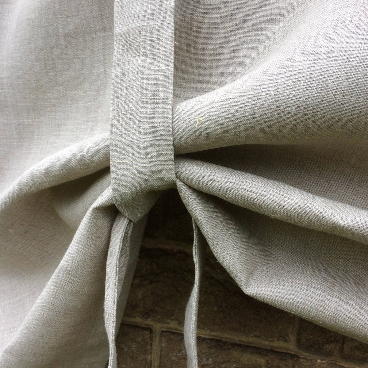Poulton Natural Linen Lace Tie Up Curtain - Linen and Letters