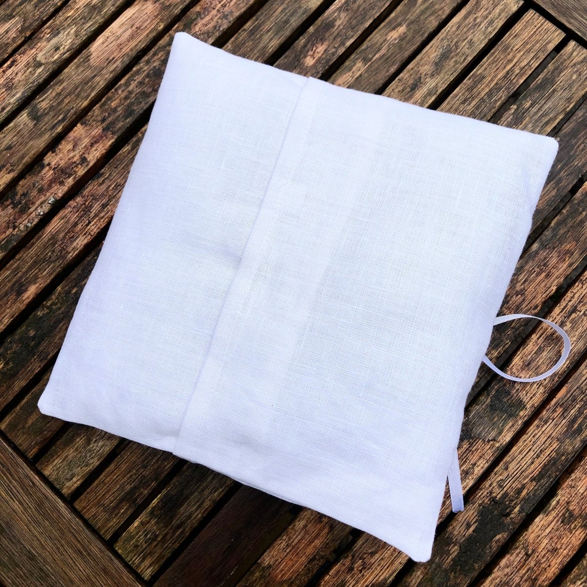 Ring bearer's Pillow Embroidered Monogram - Linen and Letters