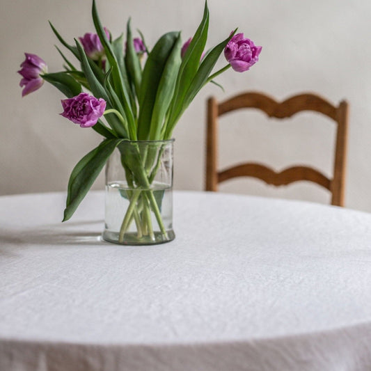 Round 100% Linen Tablecloth - Linen and Letters