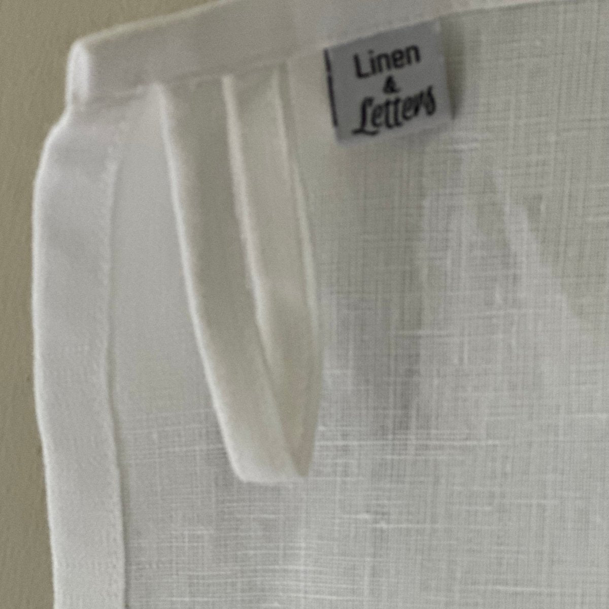 Ruffle Linen Kitchen Towel with Custom Embroidered Text - Linen and Letters