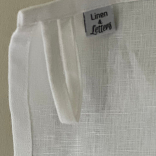 Ruffle Linen Kitchen Towel with Custom Embroidered Text - Linen and Letters