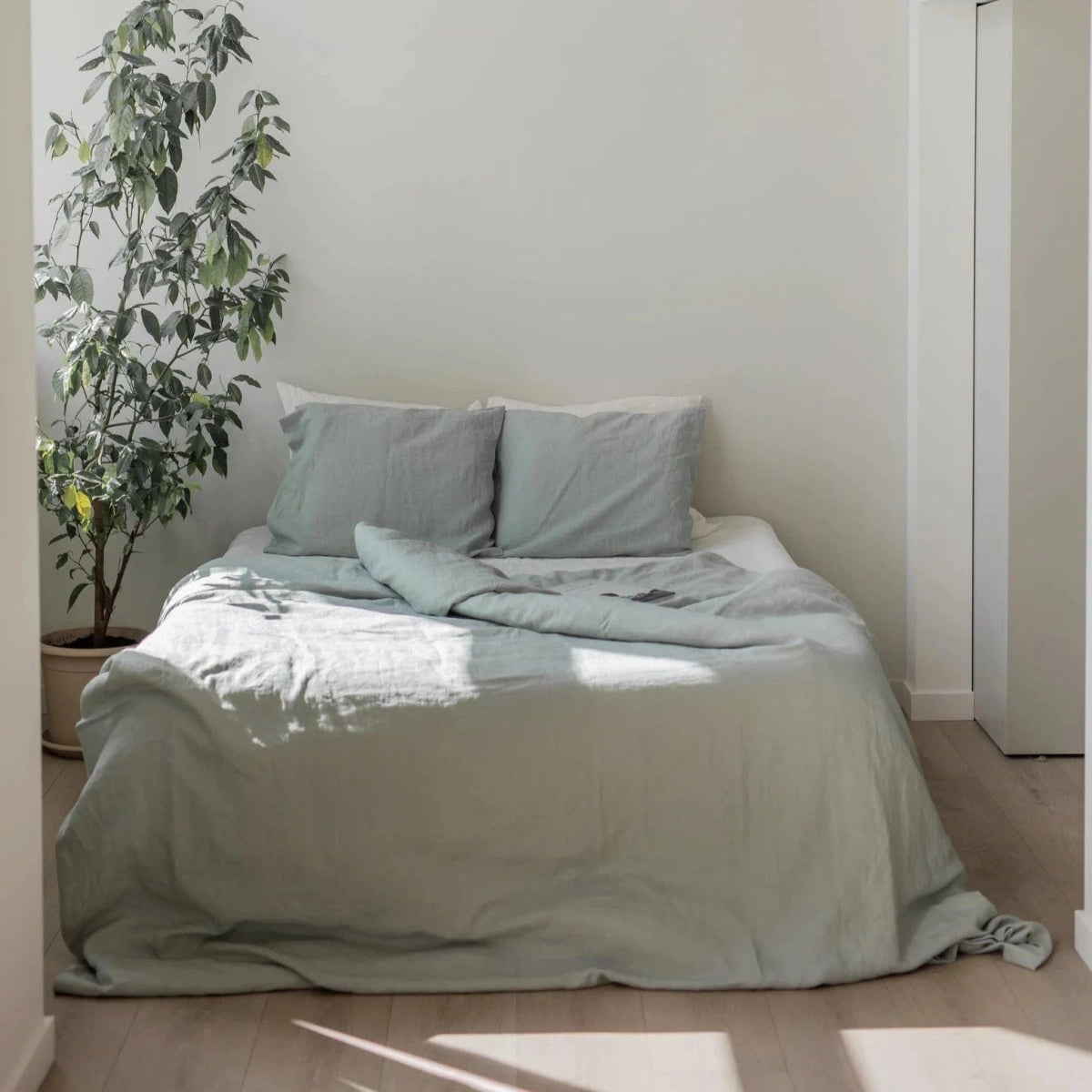 Sage Green 100% Linen Duvet Cover - Linen and Letters