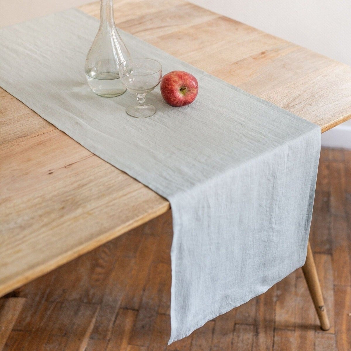 Sage Green Linen Table Runner - Linen and Letters
