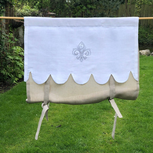 Sefton French Fleur de Lys Window Valance - Linen and Letters