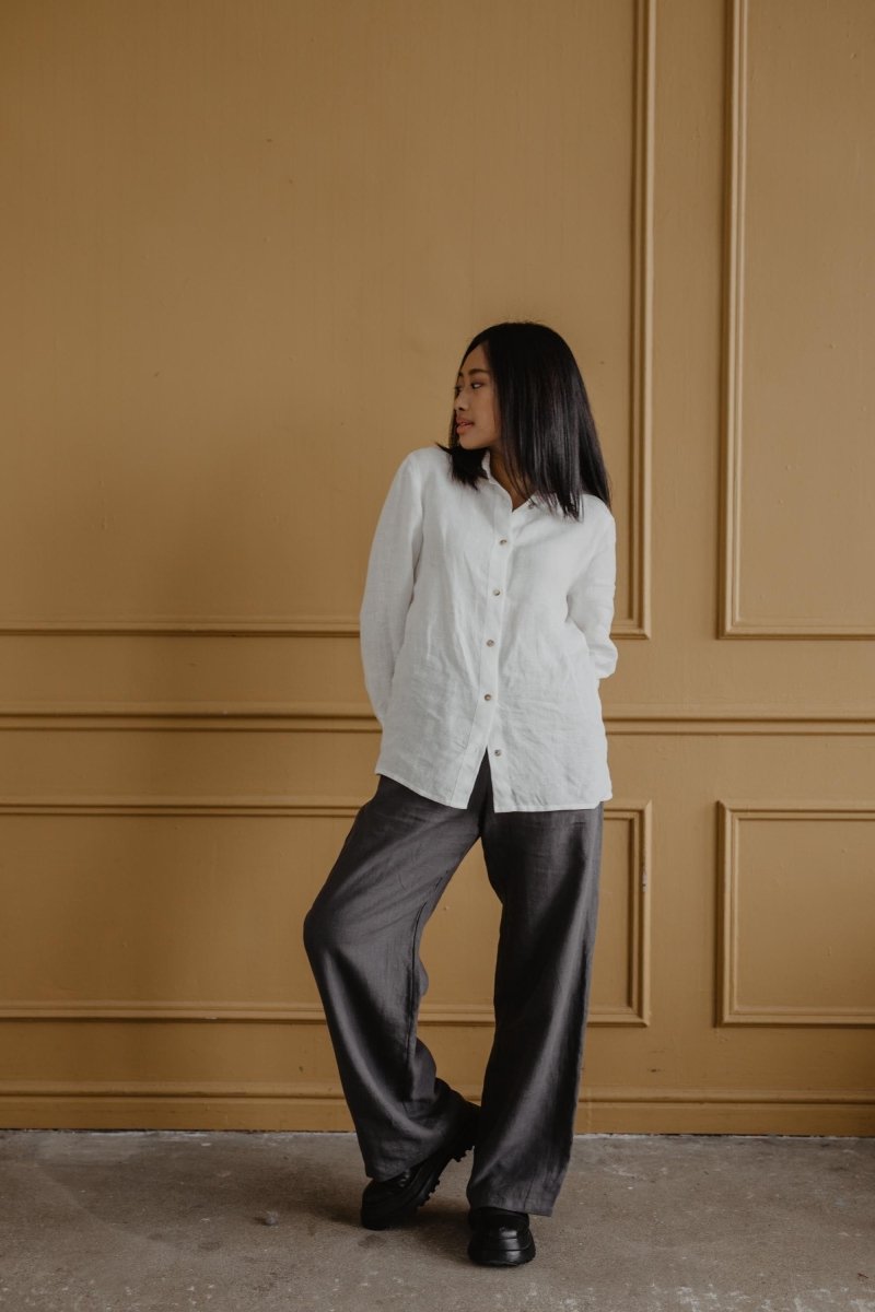 Super Long Linen Pants -PAROS - Linen and Letters