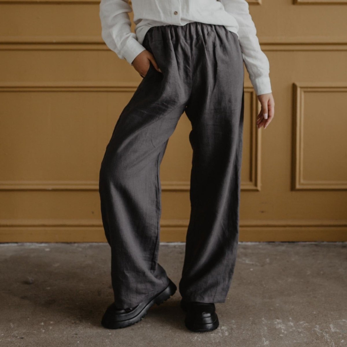 Super Long Linen Pants -PAROS - Linen and Letters