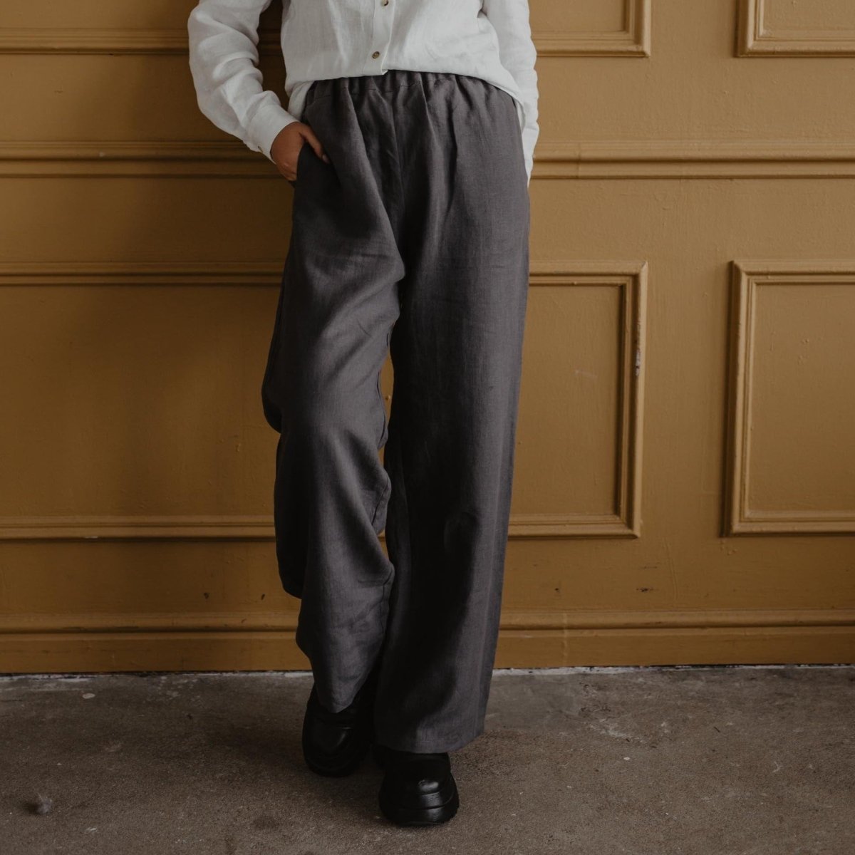 Super Long Linen Pants -PAROS - Linen and Letters