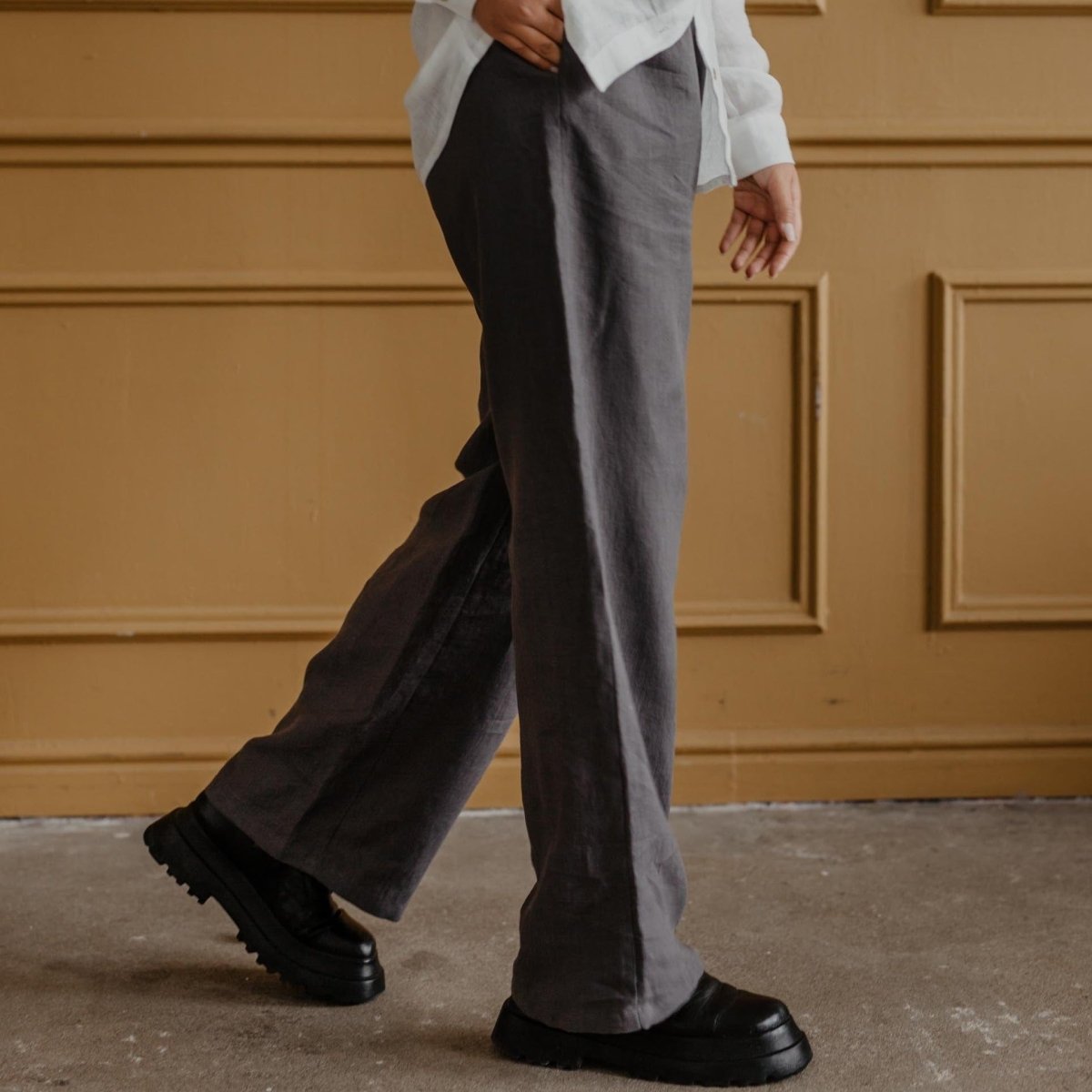 Super Long Linen Pants -PAROS - Linen and Letters