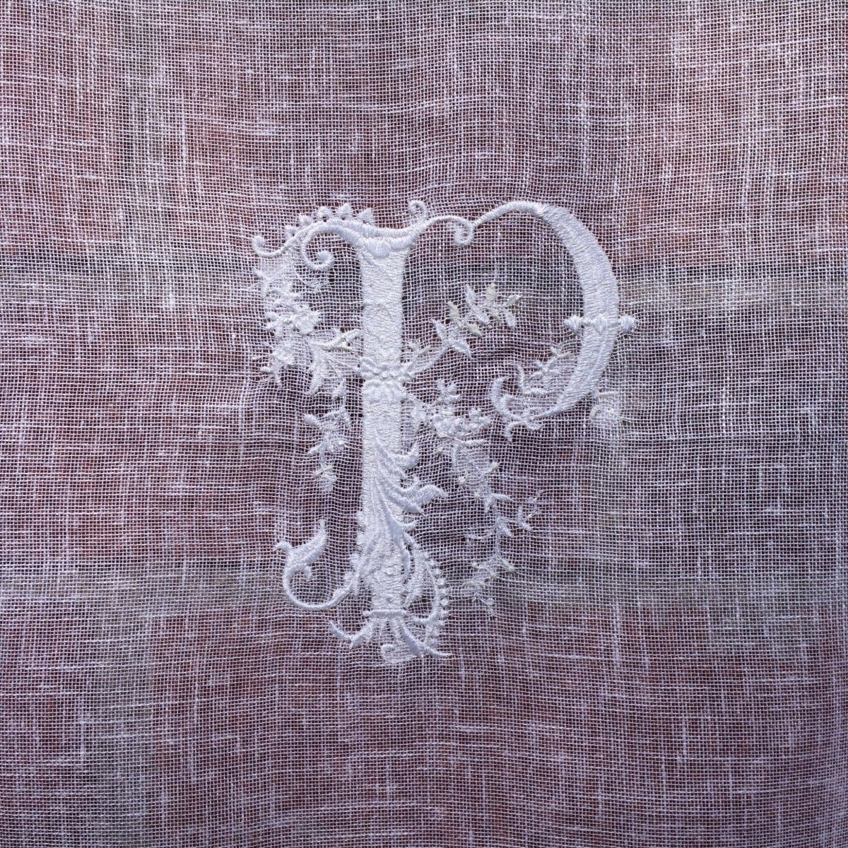 Tall Langley Sheer White Linen Lace Door Panel - Linen and Letters