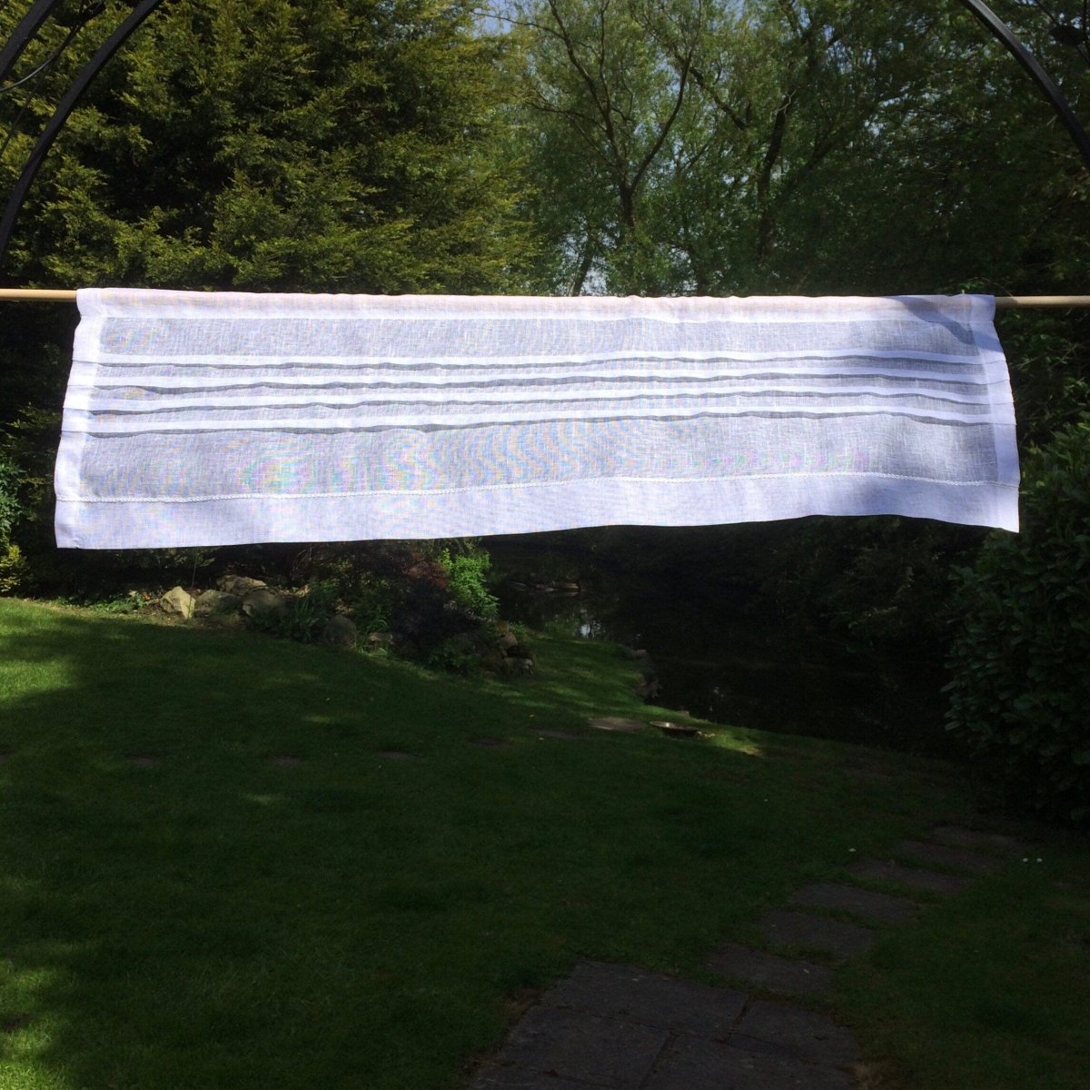 Violay Sheer White Linen Valance, Window Topper, Cantonniere - Linen and Letters