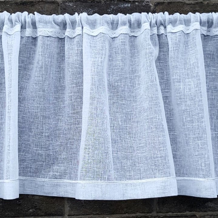 Vulcan Sheer Linen Lace Valance - Linen and Letters
